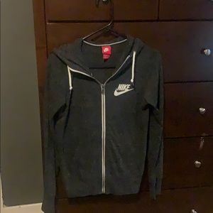Nike small grey zip up hoodie